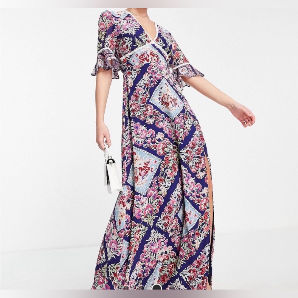 Hope & Ivy multicoloured floral maxi dress US10